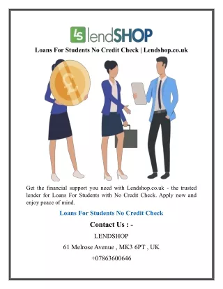 Loans For Students No Credit Check  Lendshop.co.uk