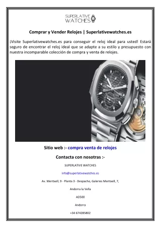 Comprar y Vender Relojes  Superlativewatches.es