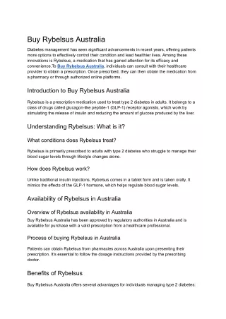Buy Rybelsus Australia