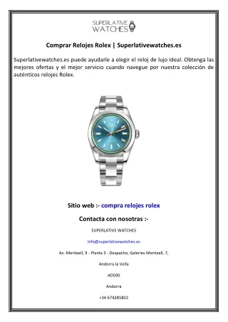 Comprar Relojes Rolex  Superlativewatches.es