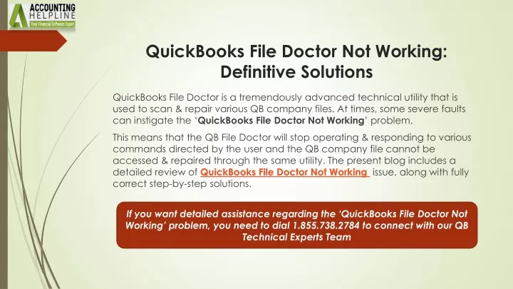 quickbooks file doctor not working definitive solutions