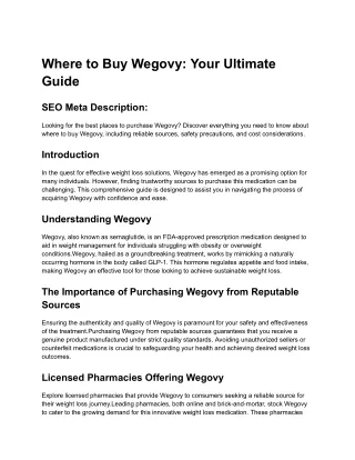 Where to Buy Wegovy_ Your Ultimate Guide