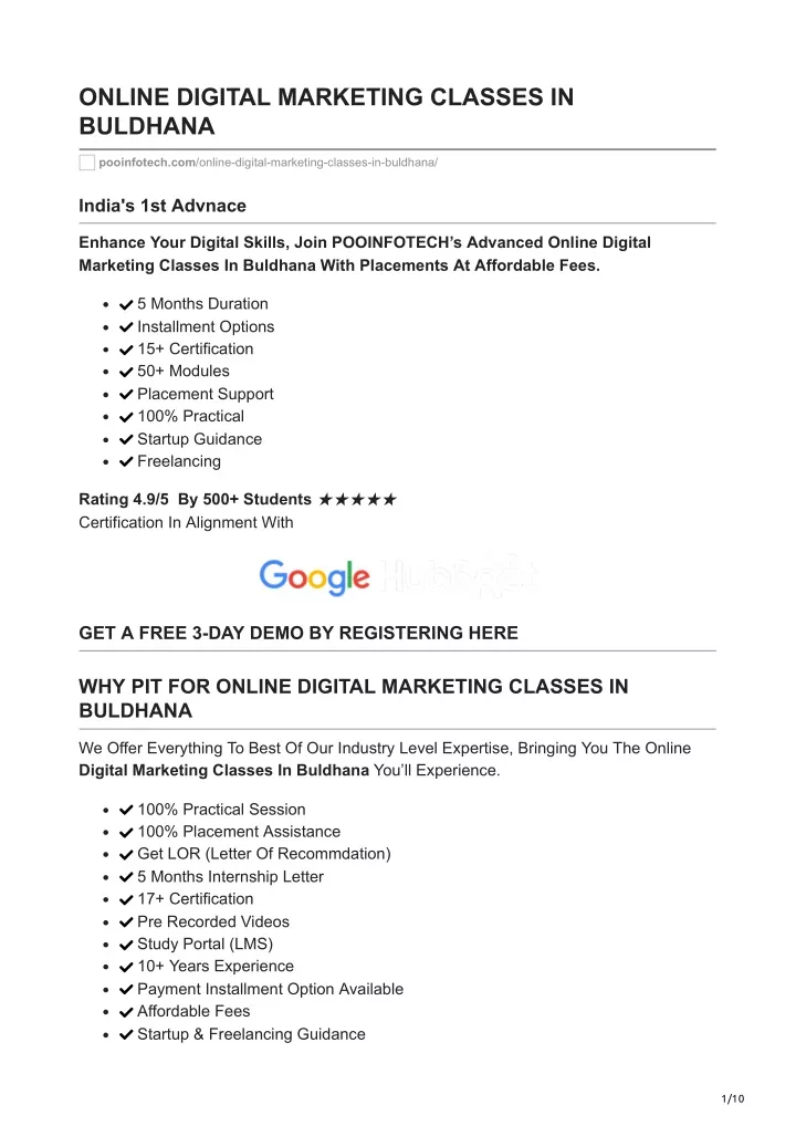 online digital marketing classes in buldhana