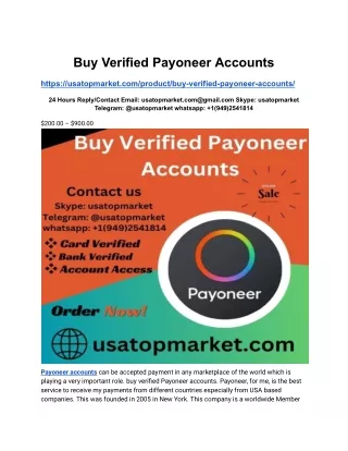 Buy Verified Payoneer Accounts