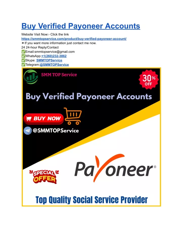 buy verified payoneer accounts