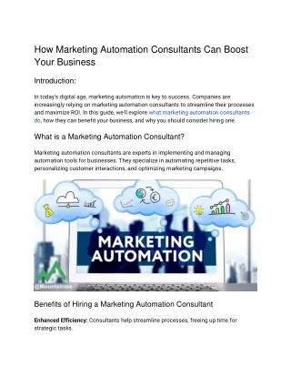 how marketing automation consultants can boost