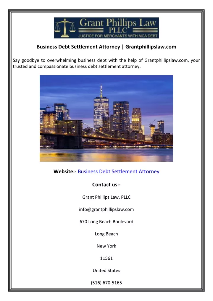 business debt settlement attorney