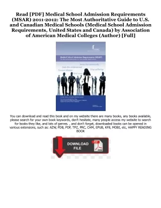 [Read] Medical School Admission Requirements (MSAR) 2011-2012: The Most Authoritative Guide to U.S. and Canadian Medical