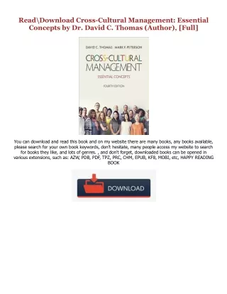 (B.O.O.K.$ Cross-Cultural Management: Essential Concepts Online Book By  Dr. Dav