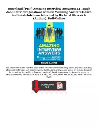 ~[^EPUB] Amazing Interview Answers: 44 Tough Job Interview Questions with 88 Win