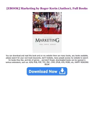 READ DOWNLOAD% Marketing PDF Ebook By  Roger Kerin (Author),