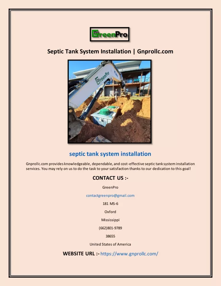 septic tank system installation gnprollc com