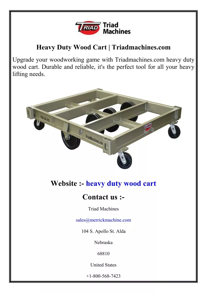 heavy duty wood cart triadmachines com