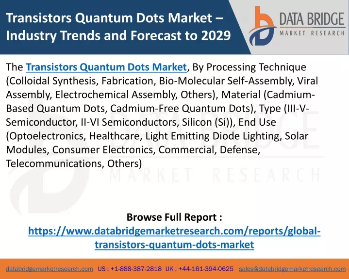 transistors quantum dots market industry trends