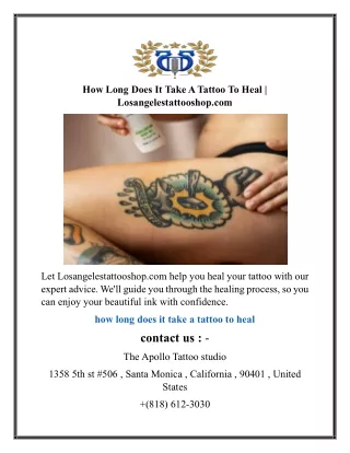 How Long Does It Take A Tattoo To Heal  Losangelestattooshop.com