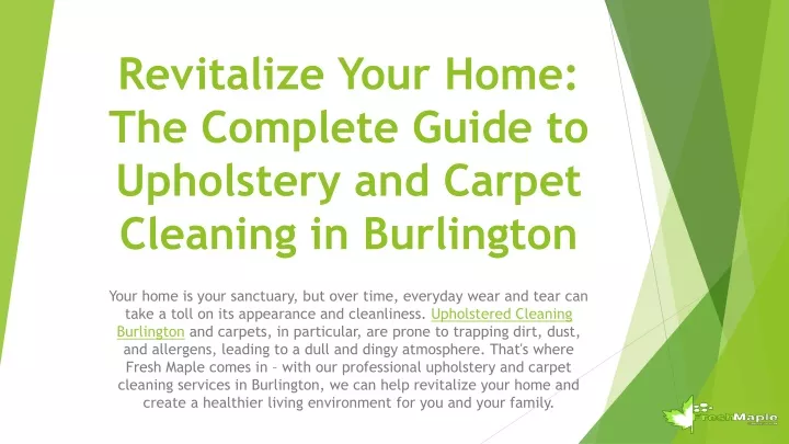 revitalize your home the complete guide to upholstery and carpet cleaning in burlington