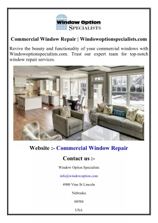 Commercial Window Repair  Windowoptionspecialists.com