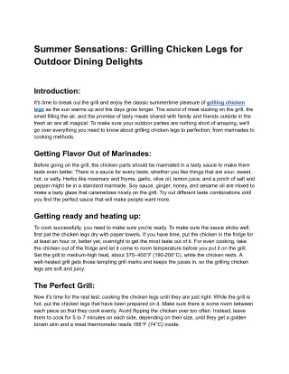 Summer Sensations_ Grilling Chicken Legs for Outdoor Dining Delights - Google Docs