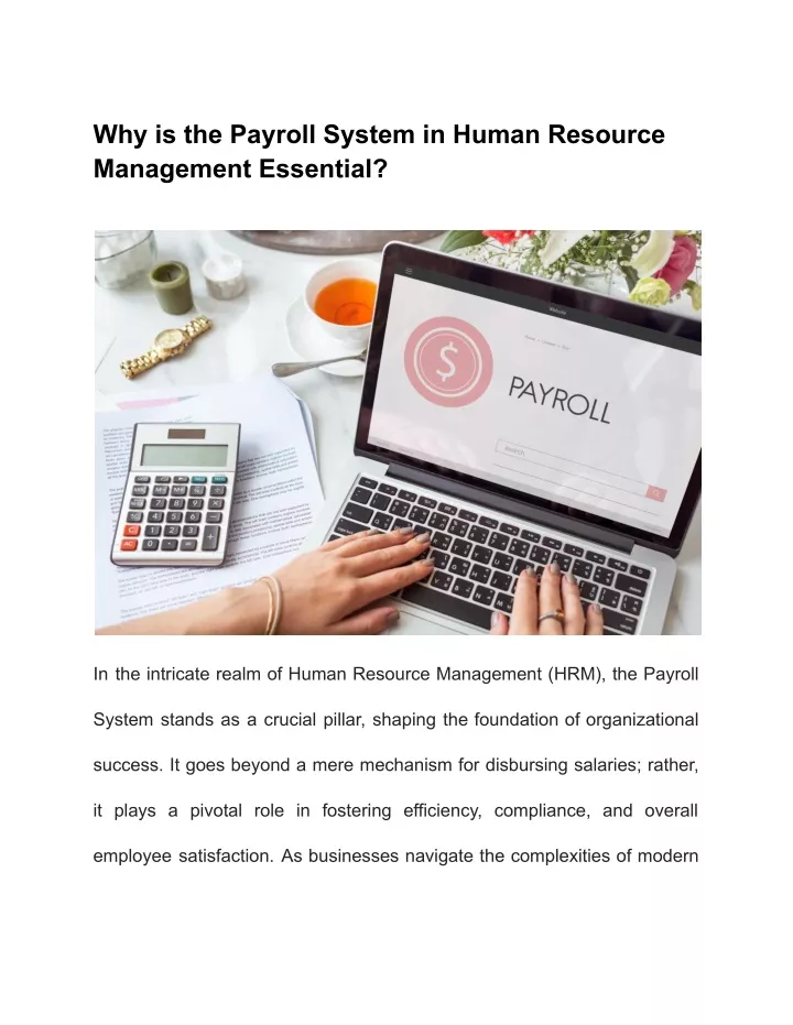 why is the payroll system in human resource
