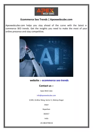 ecommerce seo trends apexwebcube com