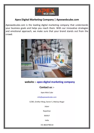 Apex Digital Marketing Company  Apexwebcube.com