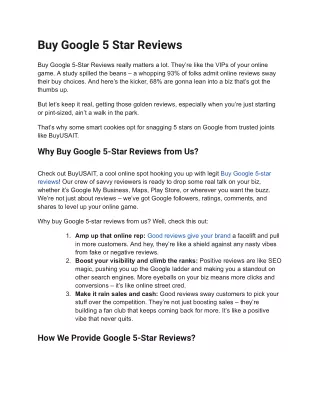 Buy Google 5 Star Reviews