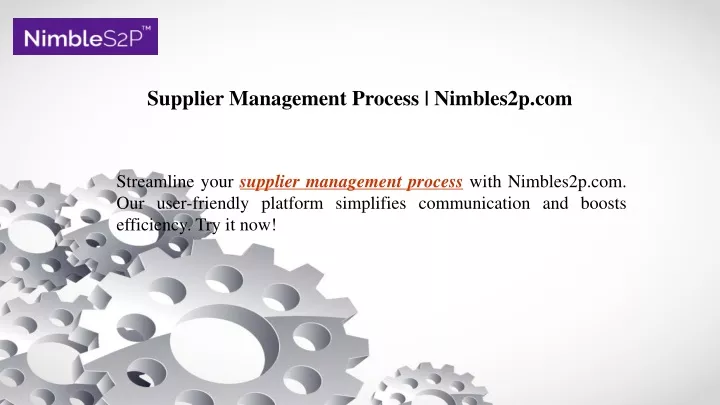 supplier management process nimbles2p com