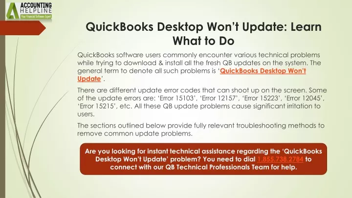 quickbooks desktop won t update learn what to do