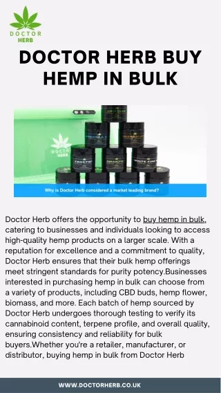 Doctor Herb buy hemp in bulk