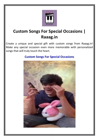 custom songs for special occasions raaag in