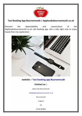 Taxi Booking App Bournemouth  Applecabsbournemouth.co.uk