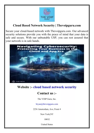 Cloud Based Network Security  Thevoipguru.com