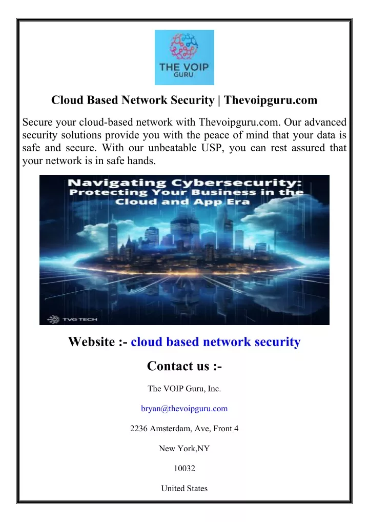 cloud based network security thevoipguru com