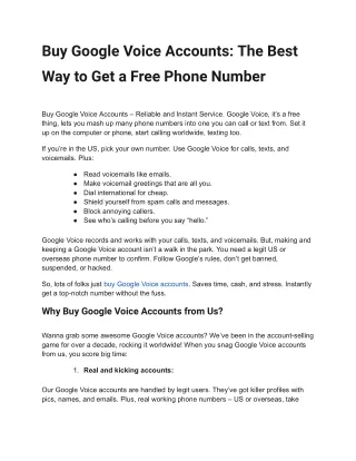 Buy Google Voice Accounts