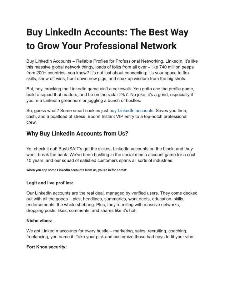 buy linkedin accounts the best way to grow your