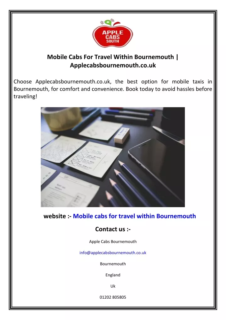 mobile cabs for travel within bournemouth