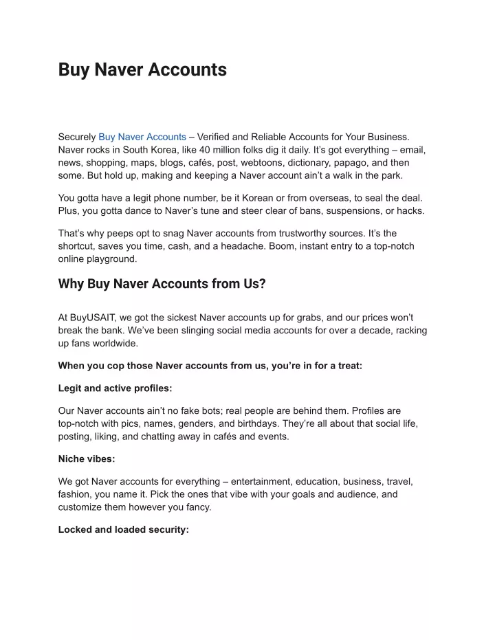 buy naver accounts