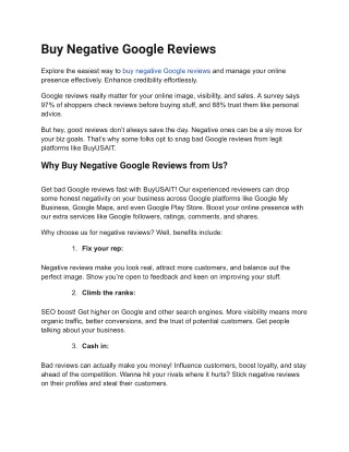 buy negative google reviews