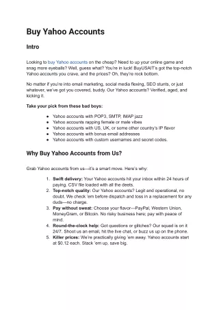 Buy Yahoo Accounts