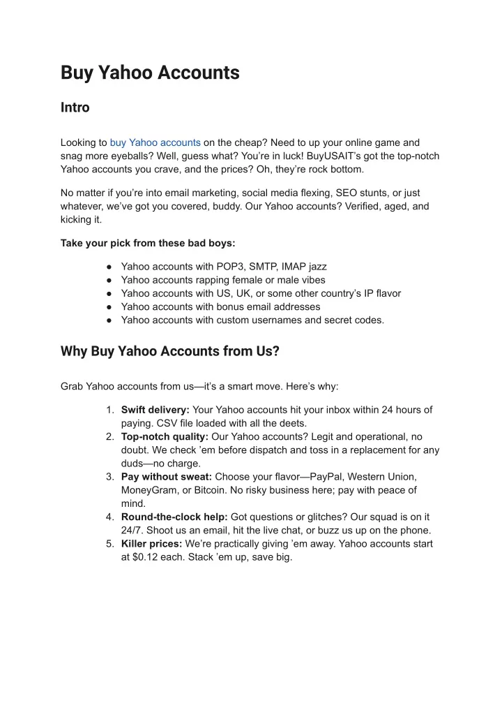 buy yahoo accounts