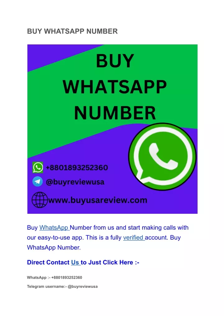 buy whatsapp number
