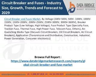 Circuit Breaker and Fuses Market - Industry Trends and Forecast to 2029