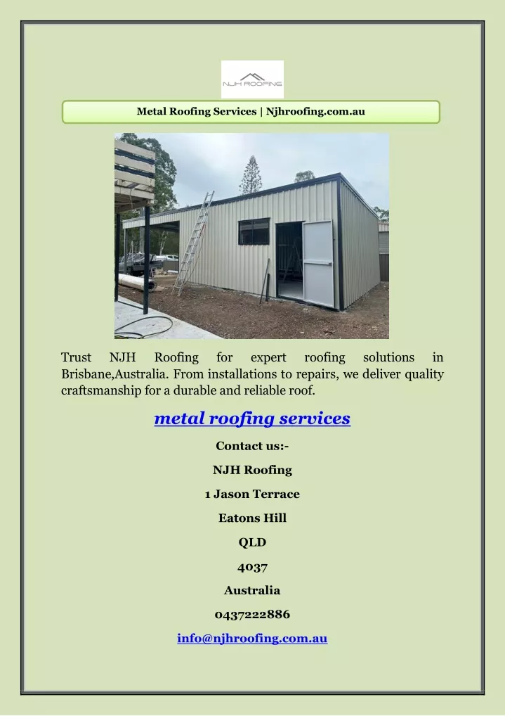 metal roofing services njhroofing com au