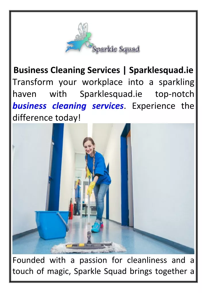 business cleaning services sparklesquad