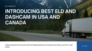 INTRODUCING BEST ELD AND DASHCAM IN USA AND CANADA