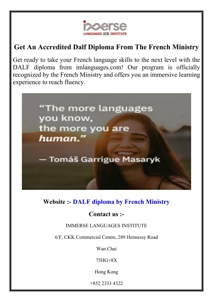 get an accredited dalf diploma from the french