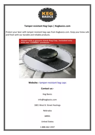 Tamper-resistant Keg Caps  Kegbasics.com
