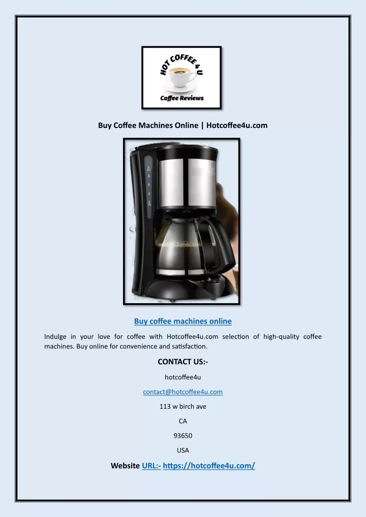 buy coffee machines online hotcoffee4u com