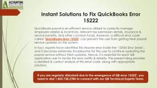 instant solutions to fix quickbooks error 15222