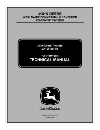 JOHN DEERE LA130 LAWN TRACTOR Service Repair Manual